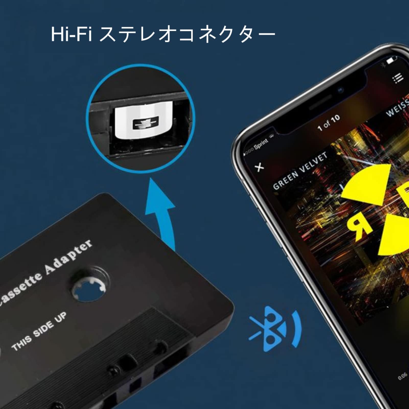 Amazon | カセットテーププレーヤーアダプター、ケーブルなし車の